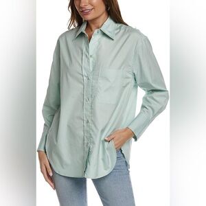 Vince Pale Mint Cotton Button-Down Shirt
